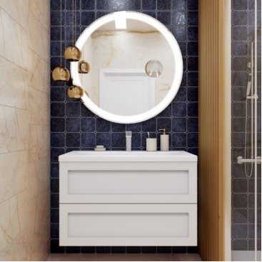 Мебель для ванной с керамической раковиной Art&Max Platino 90 Bianco Lucido