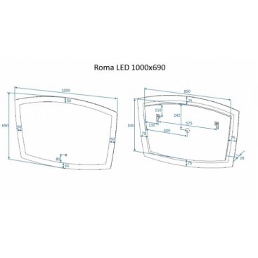 Зеркало Art&Max Roma AM-Rom-1000-700-DS-F