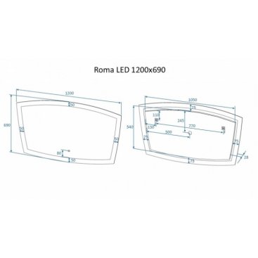 Зеркало Art&Max Roma AM-Rom-1200-700-DS-F