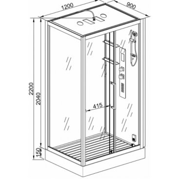 Душевая кабина AvaCan Z120 KERAVA с паром