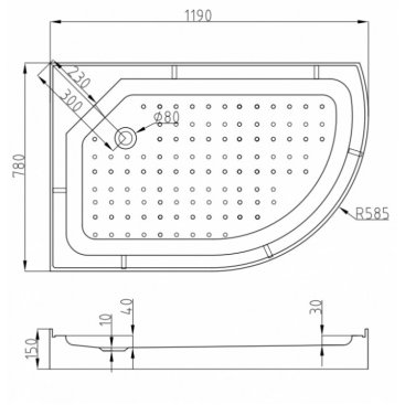 Душевая кабина AvaCan A102 L LED с кнопкой