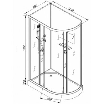 Душевая кабина AvaCan D102 правая