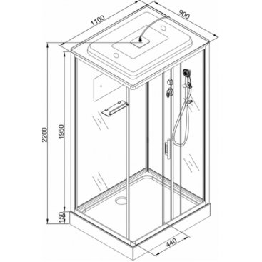 Душевая кабина AvaCan D119S с электрикой