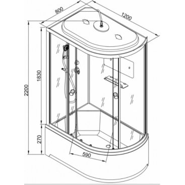 Душевая кабина AvaCan D272S левая