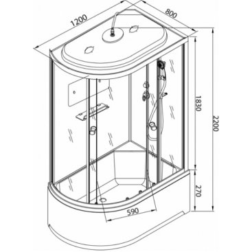 Душевая кабина AvaCan D272S правая
