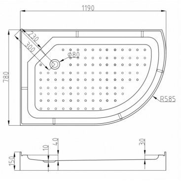 Душевая кабина AvaCan EM1512 N LED с гидромассажем левая