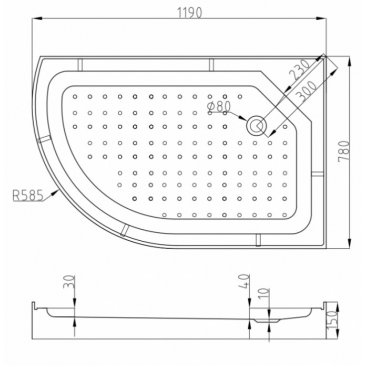 Душевая кабина AvaCan EM1512 N LED с гидромассажем правая