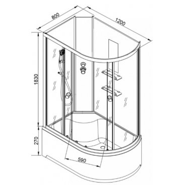Душевая кабина AvaCan EM2712 N правая