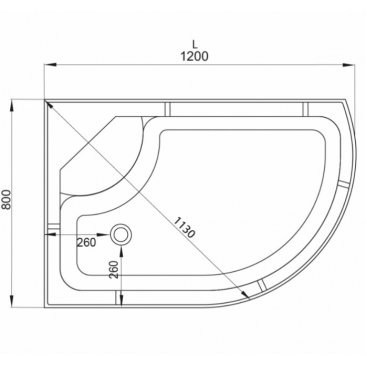 Душевая кабина AvaCan EM4512 N LED левая