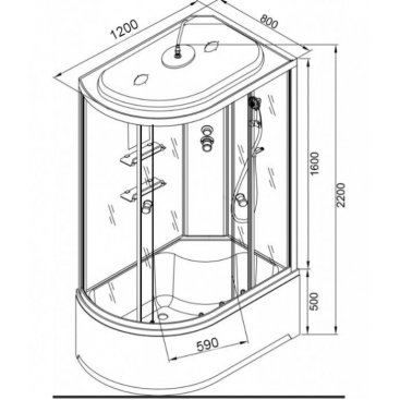Душевая кабина AvaCan EM4512 с гидромассажем правая