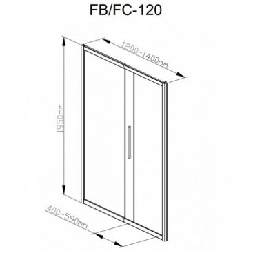 Душевая дверь AvaCan FB 120-140
