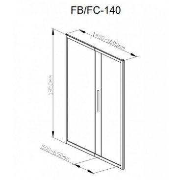 Душевая дверь AvaCan FB 140-160 MT