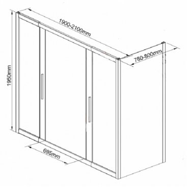 Душевой уголок AvaCan FC2 190-210x80 MT