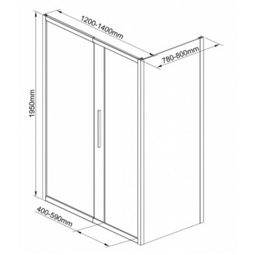 Душевой уголок AvaCan FC 120-140x80 MT