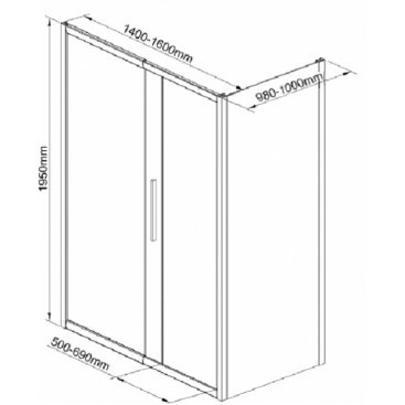 Душевой уголок AvaCan FC 140-160x100 MT