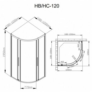 Душевой уголок AvaCan HB 120 MT