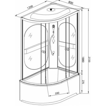 Душевая кабина AvaCan L520 с электрикой левая