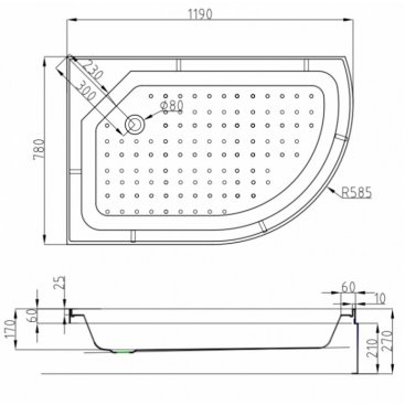 Душевая кабина AvaCan L520 LED левая