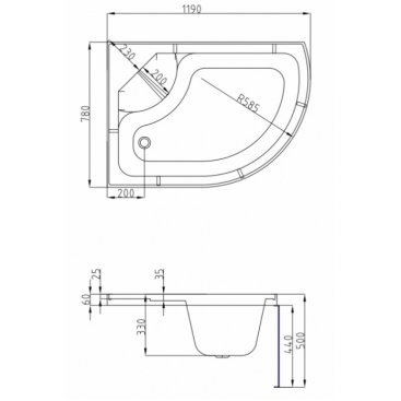 Душевая кабина AvaCan L620 N LED левая