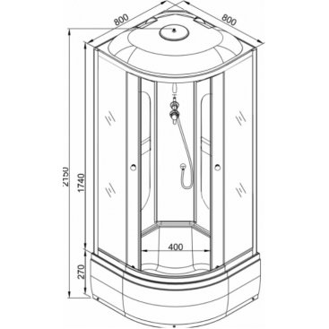 Душевая кабина AvaCan L780 с гидромассажем и электрикой