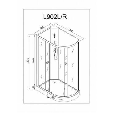 Душевая кабина AvaCan L902N левая