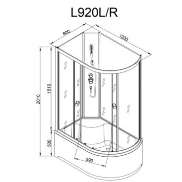 Душевая кабина AvaCan L920 N левая