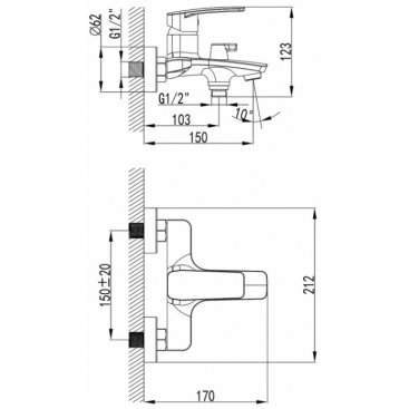 Смеситель для ванны Azario CS00091094