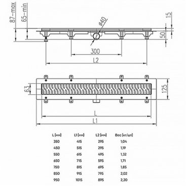 Душевой лоток Azario AZ-CH 850 HN