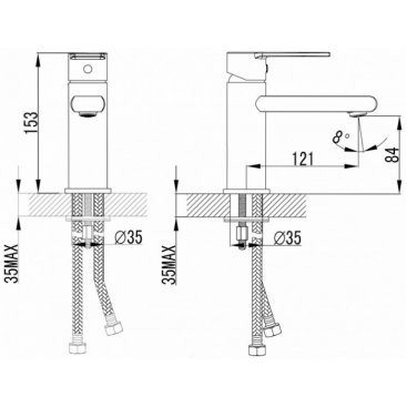 Смеситель для раковины Azario Faro AZ-PS16459C