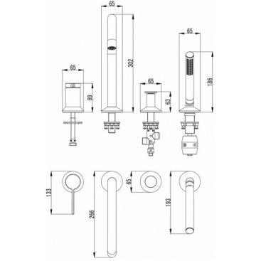 Смеситель на борт ванны Azario Flame AZ-VPC258320PA