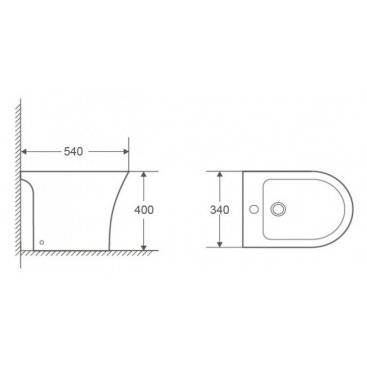 Биде напольное Azario Fretta Round AZ-1217C