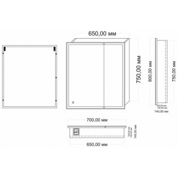 Зеркало-шкаф Azario Minio CS00075842