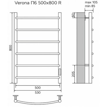 Полотенцесушитель электрический Azario Verona AZ04858W