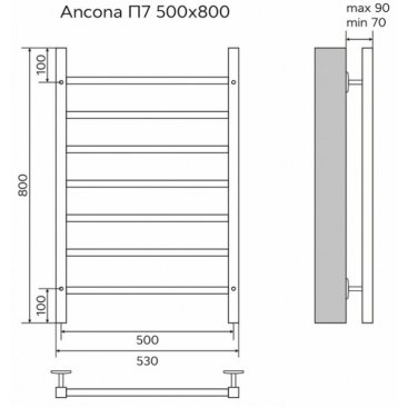 Полотенцесушитель водяной Azario Ancona AZ75558