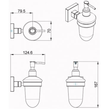 Дозатор жидкого мыла Azario Rina AZ-87012