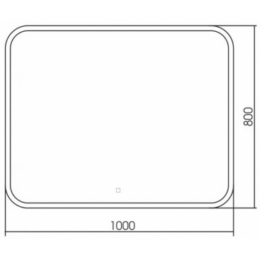 Зеркало Azario Стив 100x80 с подогревом и часами