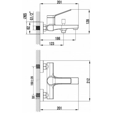 Смеситель для ванны Azario Vice AZ-VSA238330AJ