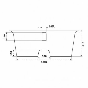 Ванна Bas Венеция 170x80 см черный