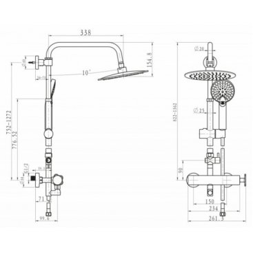 Душевая колонна BelBagno BB-COLD-U-CRM