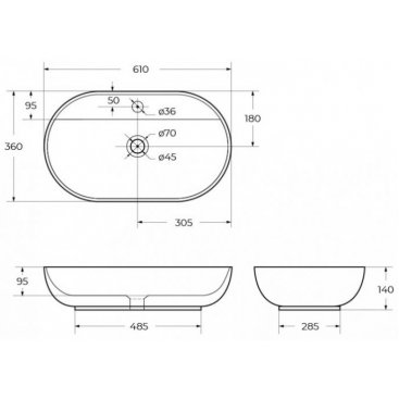 Раковина накладная BelBagno BB1346