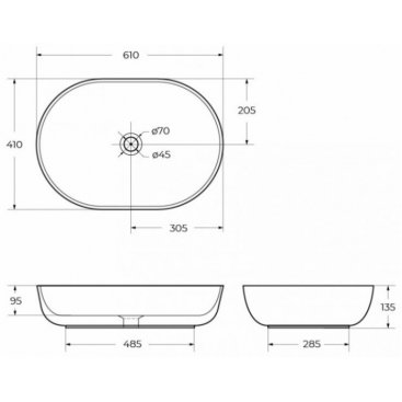 Раковина накладная BelBagno BB1348