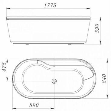 Ванна BelBagno BB14-K 178x84