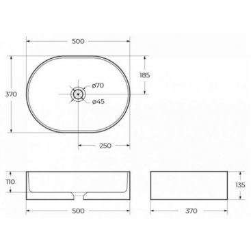 Раковина накладная BelBagno BB1483