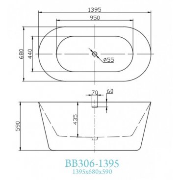 Ванна BelBagno BB306-1395