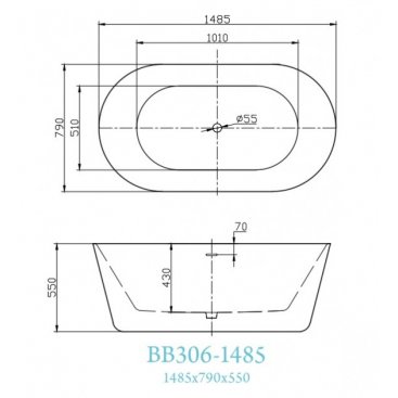 Ванна BelBagno BB306-1485