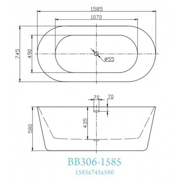 Ванна BelBagno BB306-1585