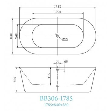 Ванна BelBagno BB306-1785