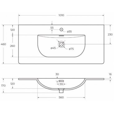 Раковина мебельная BelBagno BB-8099-100