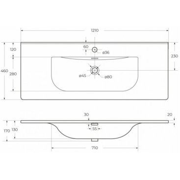 Раковина мебельная BelBagno BB-8099-120