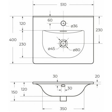 Тумба с раковиной и зеркалом BelBagno Etna 39-50-BB-8099-3-50 Rovere Nature